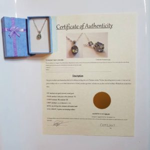 Lively Green Yellow Amethyst & Diamond Pendant + Certificate,(1727)