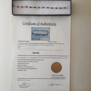 New 6 CTW Garnet & Diamond Infinity Bracelet 12 Oval gemstones. 7.5
