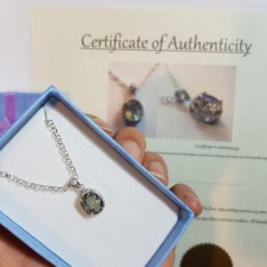 Lively Green Yellow Amethyst & Diamond Pendant + Certificate,(1727)