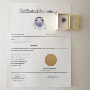 Brand New 4.5 Diamond & Amethyst Dinner Ring - Size: 7 + $ 400 Certificate,(1684)