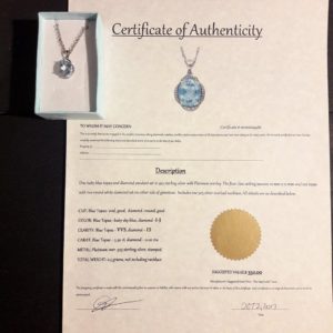 Brand New Baby Blue Topaz & Diamond Sterling Silver Pendant + $ 350 certificate,(1803)