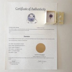 Brand New 4.5 Diamond & Amethyst Dinner Ring - Size: 7 + $ 400 Certificate,,(1722-1)