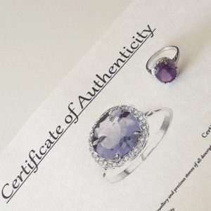 Brand New 4.5 Diamond & Amethyst Dinner Ring - Size: 7 + $ 400 Certificate,,(1722-1)